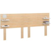dhome cabecero con estantes de madera reciclada dm colgante pared estilo palet horizontal con patas cama vintage  madera naturalblanco 220cm dual