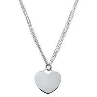 cadena de plata 925 de tres filas colgante corazon