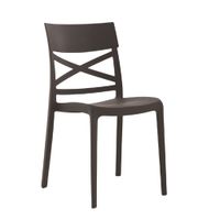 conjunto de 6 sillas de resina con fibra de vidrio y brazos moka