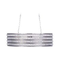 lampara de techo plateada 108 cm doble luz estilo glam cavone