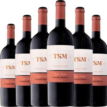 Carmelo Rodero Tsm, Vino Tinto Crianza De España Con Tempranillo 75 Cl 15 % Pack 6 Botellas