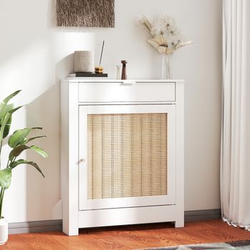 Cubre Radiadores De Mdf Homcom 78x19x95,5 Cm Blanco