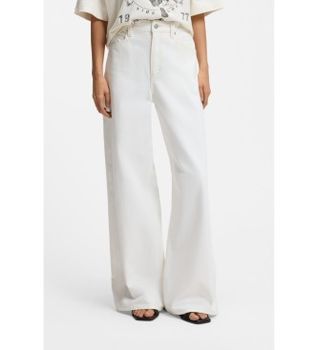 BOSS para mujer. 50558723 Jeans Relaxed Fit blanco (25/34), Casual, Poliéster