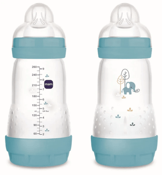 MAM Biberón Easy Start Anti-colic Flujo Medio Azul Mate 2-4m 260 ml 2 uds
