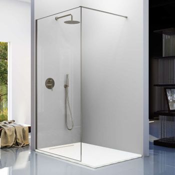 Panel Fijo De Ducha Fresh Arena Gun Metal  100 Cm Barra Simple