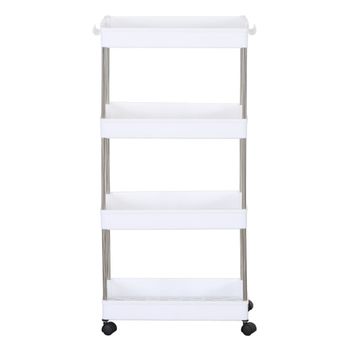Carro de cocina con ruedas 40x23x85 cm plástico blanco