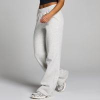 pantalon deportivo de pernera recta y corte largo basics para mujer de mp - gris jaspeado  - s