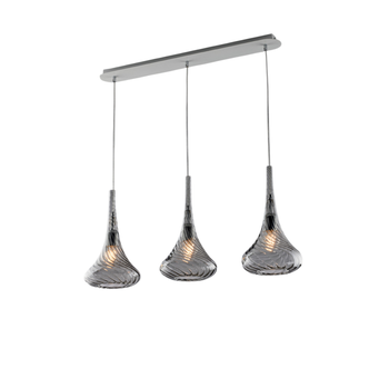 Riel De Hierro Nemesis Con Cristal Pyrex Gris 3 Luces L.75 X 10 Bl280-bin3-gr