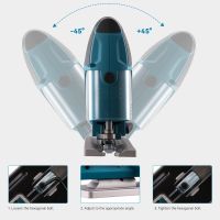 sierra de calar inalambrica podofo con cabezal cepillado sierra portatil para cortar madera angulo de bisel ajustable luz led incorporada interruptor de bloqueo automatico para madera metal