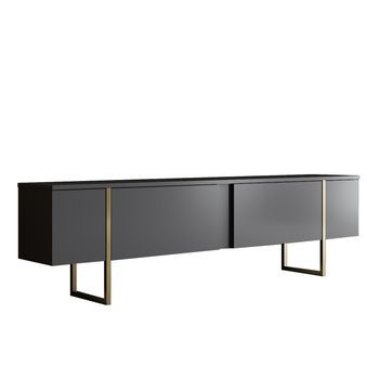 Mueble Tv Luxe Dorado Antracita