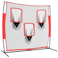 red de beisbol portatil poliester negro y rojo 183x105x183 cm vidaxl
