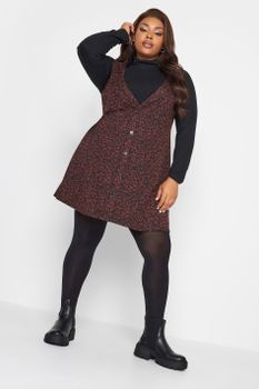 Yours Pichi Granate Estampado Animal, Mujer Curvy Y Tallas Grandes, Limited Collection