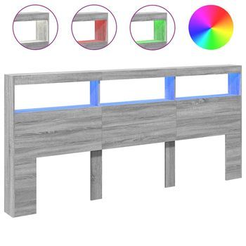 Cabecero De Cama Con Luz Led Gris Sonoma 220x17x102 Cm Vidaxl