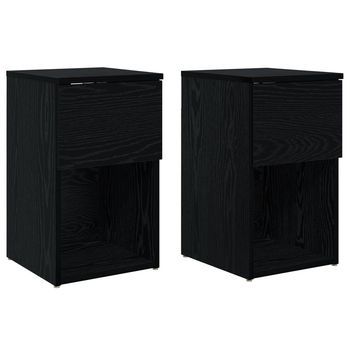 Mueble Cama 2 Pcs Roble Negro 29 X 31,5 X 49 Cm Vidaxl