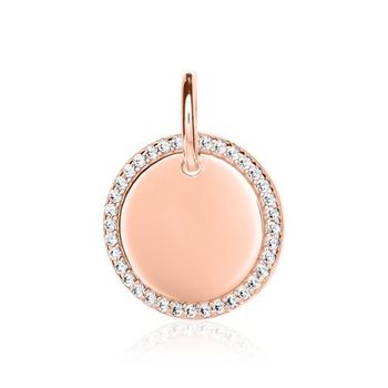 Colgante para mujer de plata 925, rosado con circonita cúbica