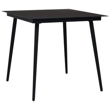 Conjunto Comedor Jardin 5 Uds | Mueble Jardin Mesa Y Sillas Cuerda De Algodón Y Acero Negro