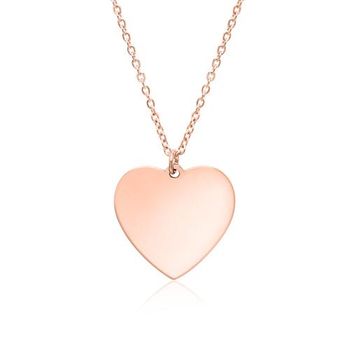 Cadena corazón de acero chapado en oro rosa
