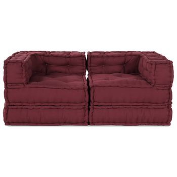 Unidad De Sofá Modular 2 Uds. Tela Castaño 140 X 70 X 56 Cm Vidaxl
