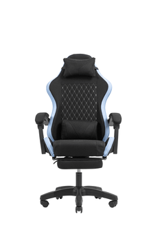 SILLA GAMER MARS GAMING MGCXFGRBL NEGRA Y AZUL RECLINABLE REPOSABRAZOS AJUSTABLE REPOSAPIES COJINES