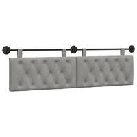 cabeceropanel de cabecero colgante gris claro terciopelo