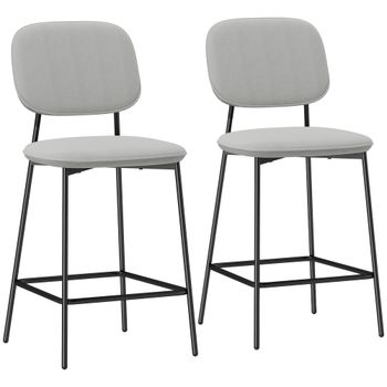 Taburetes de bar 45x49x102 cm gris claro