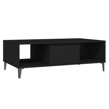 Mesa De Centro 60x103,5x35 Cm Madera Y Metal Trabajados - Negro