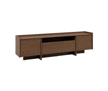 Mueble tv 3 puertas 200 cm japandi madera oscura