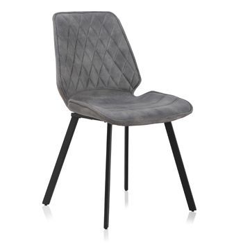 Silla Tapizada Gris Claro Con Patas De Metal Pack 2 Uds