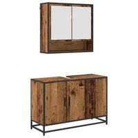 juego de muebles de bano 2 uds madera vieja 90 x 33 x 60 cm vidaxl