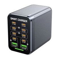gan tech wlx-g1 425w cargador usb pd de 10 puertos 2usb-a  8usb-c pd30 qc pps carga rapida estacion de carga de escr