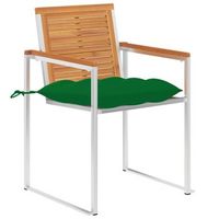 sillas de jardin con cojines 2 uds madera maciza acacia y acero cfw501964