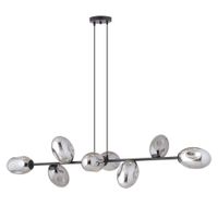 lampara colgante estilo moderno con 6 cristales grafito max100cm