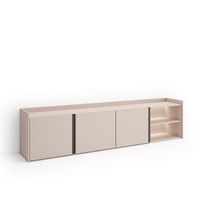 mueble tv television muebles de salon almacenaje 207x50x35 cm para tv hasta 80 led estilo moderno beige