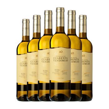 Cuatro Rayas Vino Blanco Cuarenta Vendimias Rueda Joven 75 Cl 13% Vol. (pack De 6 Unidades)