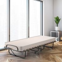 cama plegable individual con colchon espuma viscoelastica marco metalico cama portatil invitados camping oficina 80 x 190 x 39 cm beige cfw44927