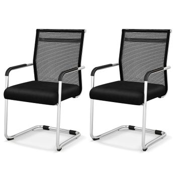 Costway Set de 2 Sillas de Jardín Cómodas con Brazos Resistentes al Clima para Patio Exterior 54 x 54 x 95 cm Marrón y Negro