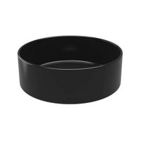 lavabo sobre encimera cilindrico polaris bano en color negro mate 12x36x36 cm requiere valvula 35 mm sin rebosadero