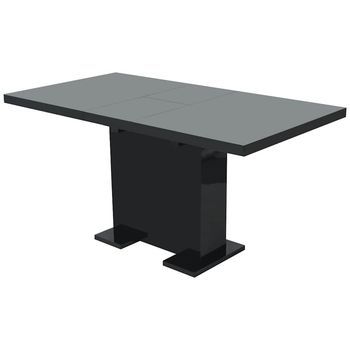 Mesa De Comedor Extensible Negra Con Brillo Vidaxl