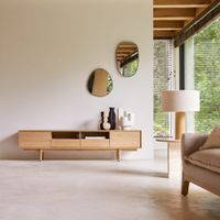 mueble para tv de roble macizo de 180cm