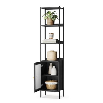 Librería de 6 Niveles, Negro Ébano + Negro Mate / 40B cm / Plástico PC