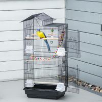 jaula para pajaros pawhut 46x36x100 cm 4 comederos 3 perchas para calopsitte conure pinson canario