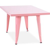 mesa infantil cuadrada - industrial - metal - 60cm - stylix  rosa