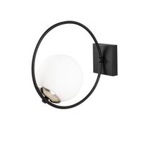 lampara de pared dolunay-3911 blanco negro hierro vidrio 15x31x28 cm