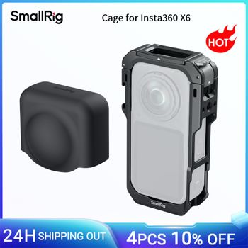 Carcasa SmallRig X6 para Insta360 X6 con Tapa de Lente de Silicona, Espuma Reductora de Ruido del Viento y Montura de Liberación Rápida con Orificio de 1/4