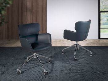 Silla oficina giratoria polipiel azul