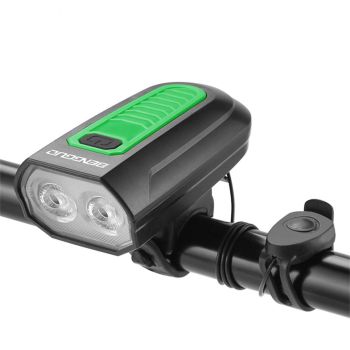 BENGGUO 120DdB Claxon controlado por cable 150-300LM Faro para bicicleta 3 modos Intermitente Impermeable Carga Tipo-C L