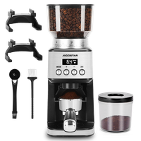 aigostar molinillo de cafe electrico 52 ajustes de molido molinillo cafe de cono grinder electrico para cafe espresso moledor profesional con pantalla lcd digital precisa acero inoxidable plata