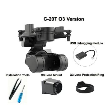 Gimbal de cámara XF C-20T, soporte de 19 mm para unidad DJI O3 / WalkSnail Moonlight Avatar, diseño antivibración para d