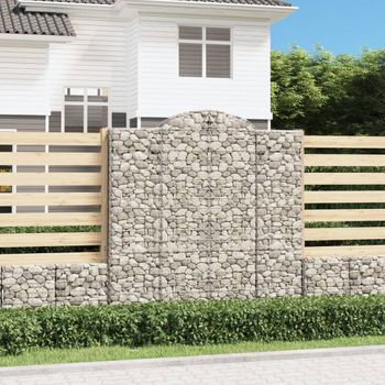 Cestas De Gaviones 2 Piezas | Gavión Para Piedras | Gavión Decorativo Forma De Arco Hierro 200x50x200/220 Cm Cfw847701