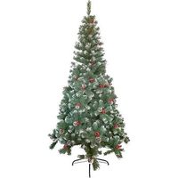 arbol de navidad artificial soporte de pie metalico facil montaje embalaje en caja verde nevado 180cm